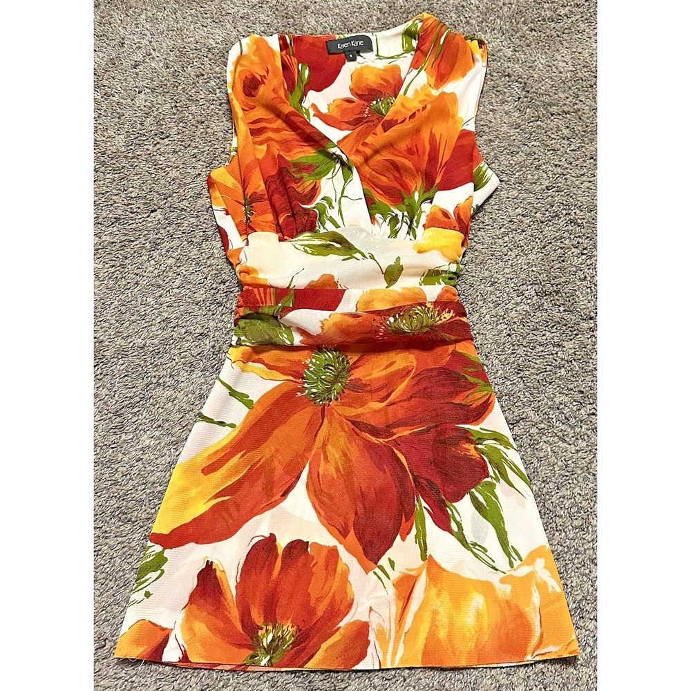 Karen Kane Sleeveless Blouse Floral/Flowers Womens Size S